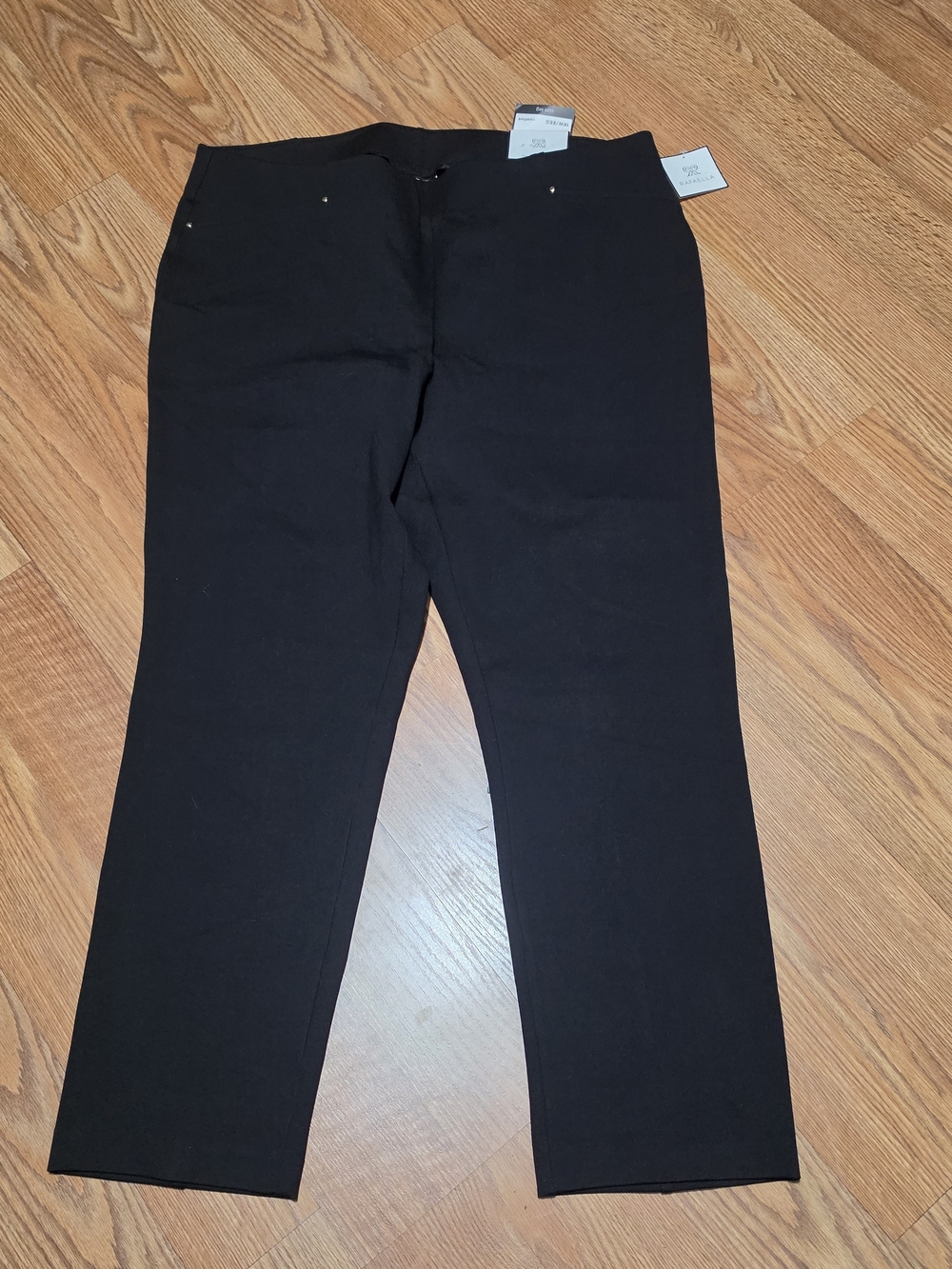 Rafaella Black Comfort Fit Stretch Waistband Straight-Leg Pull-On Jeans